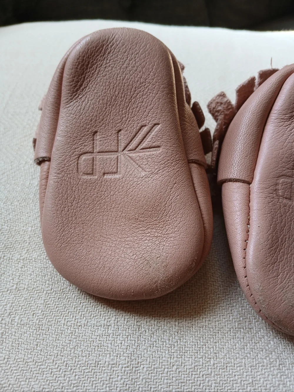 FP Kids Pink Leather Fringe Moccasin Baby Shoes